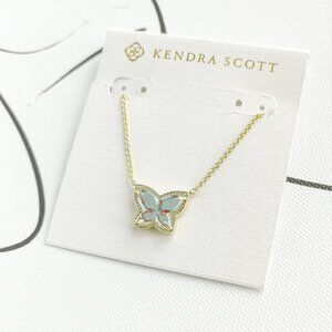 ✨Kendra Scott✨ Lillia Butterfly Gold Necklace Dichroic Glass
